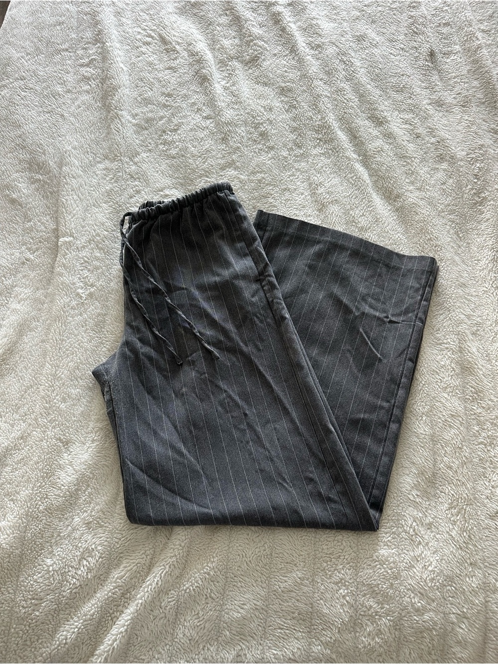 H&M Grey Pinstripe Drawstring Pants